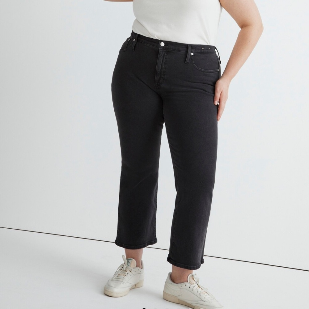Madewell Black Wide-Leg Crop Jeans